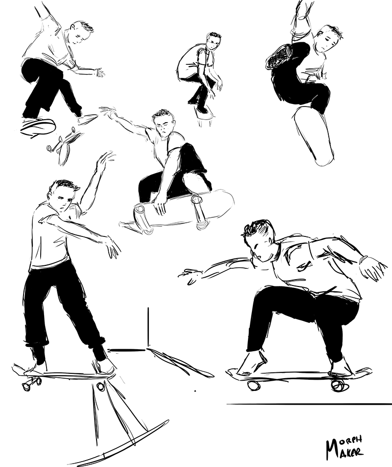Skateboarding Sketches from&nbsp;2016