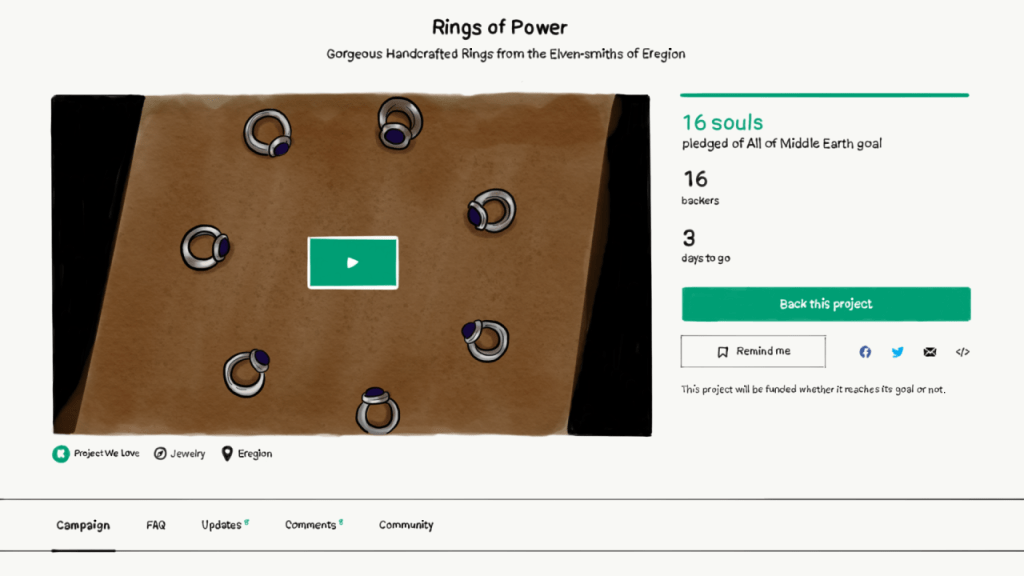 The Rings of Power as a&nbsp;Kickstarter
